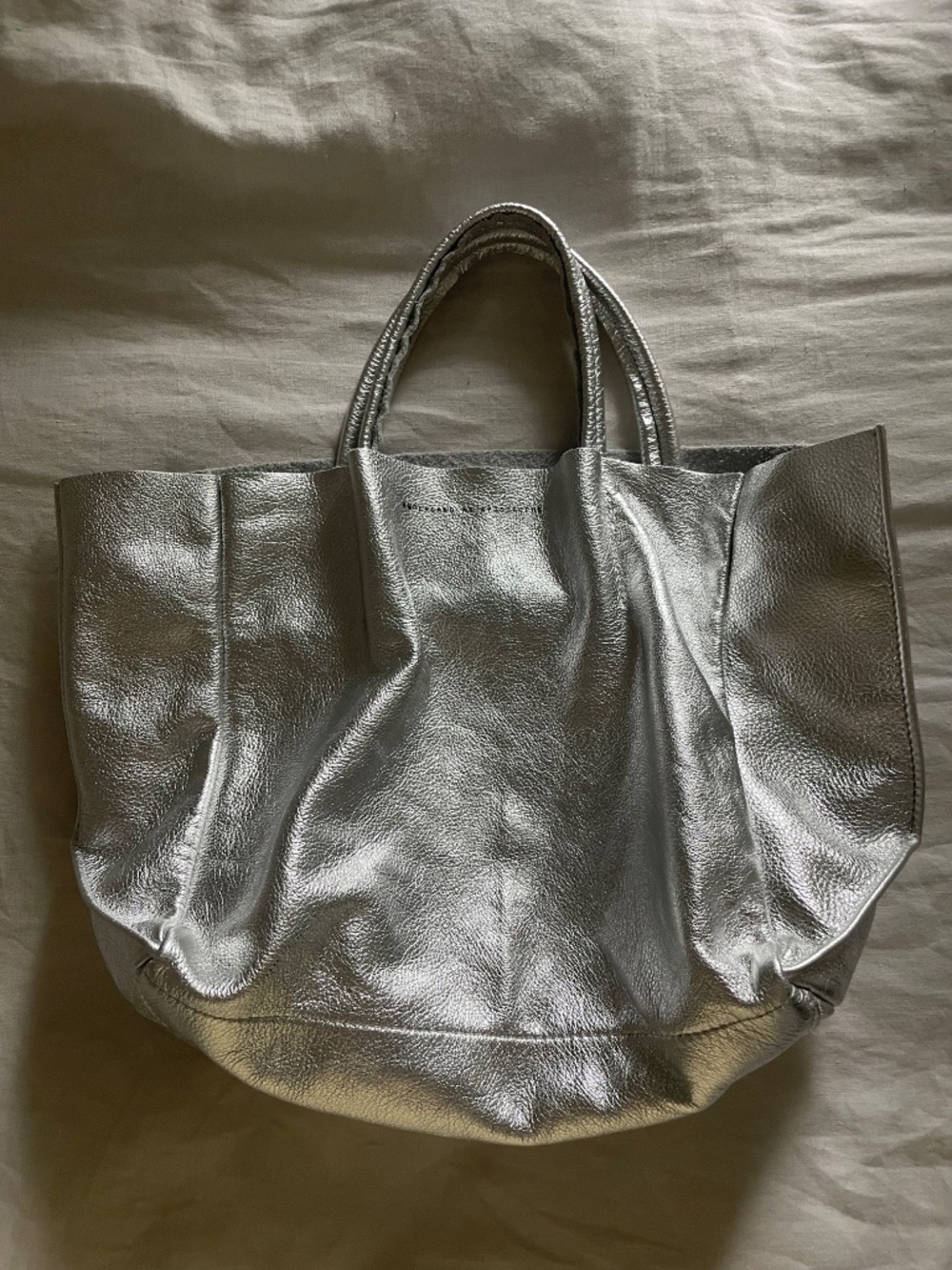 Ampersand As Apostrophe metallic leather slouchy half tote bag '00s